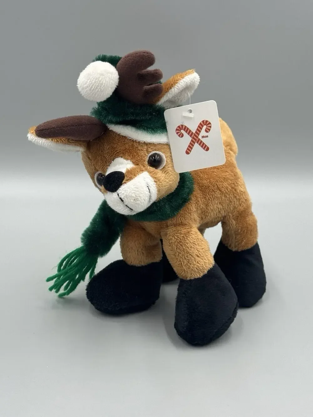 Calplush Christmas Friends Beanie Plush Reindeer In Hat Scarf 7” Stuffed Toy